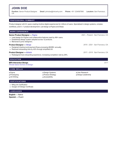 classic-04-federal-government resume template preview