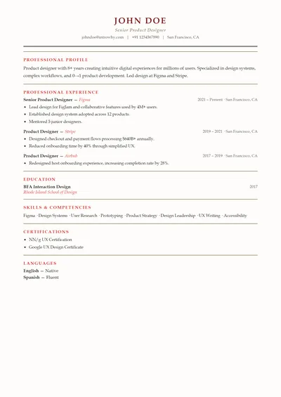Law Firm resume template preview