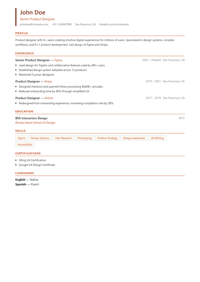 Conservative Modern resume template