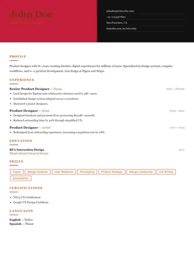 Magazine Layout resume template preview