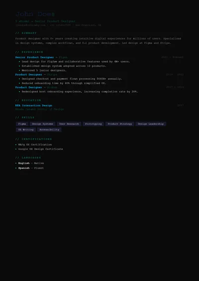 creative-04-neon-terminal resume template preview