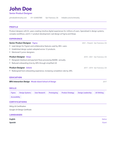 Photo Right resume template