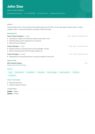 Clean Geometric resume template
