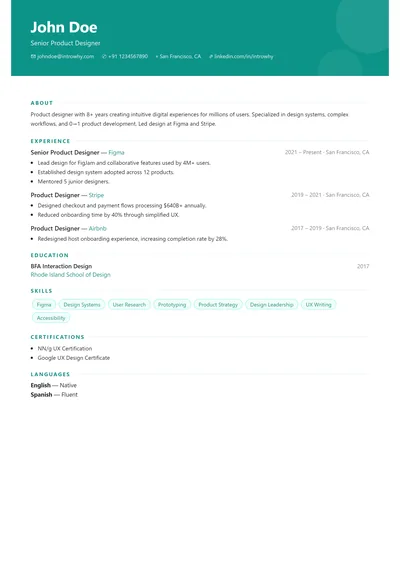 modern-01-clean-geometric resume template preview