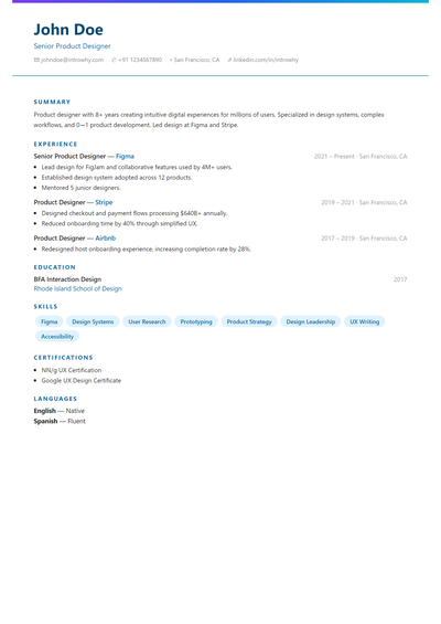 Gradient Accent resume template