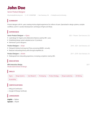 Colorful Lines resume template preview