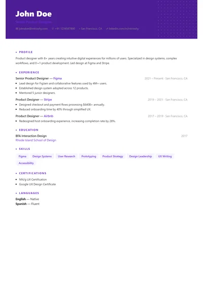 Dot Pattern resume template preview