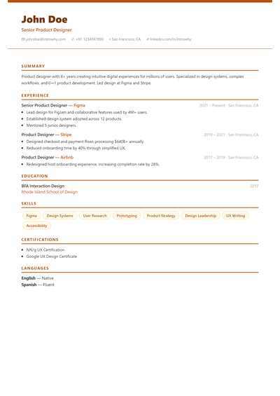 Coral Warm resume template