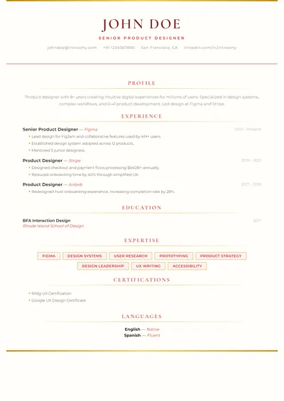 specialty-06-executive-premium resume template preview